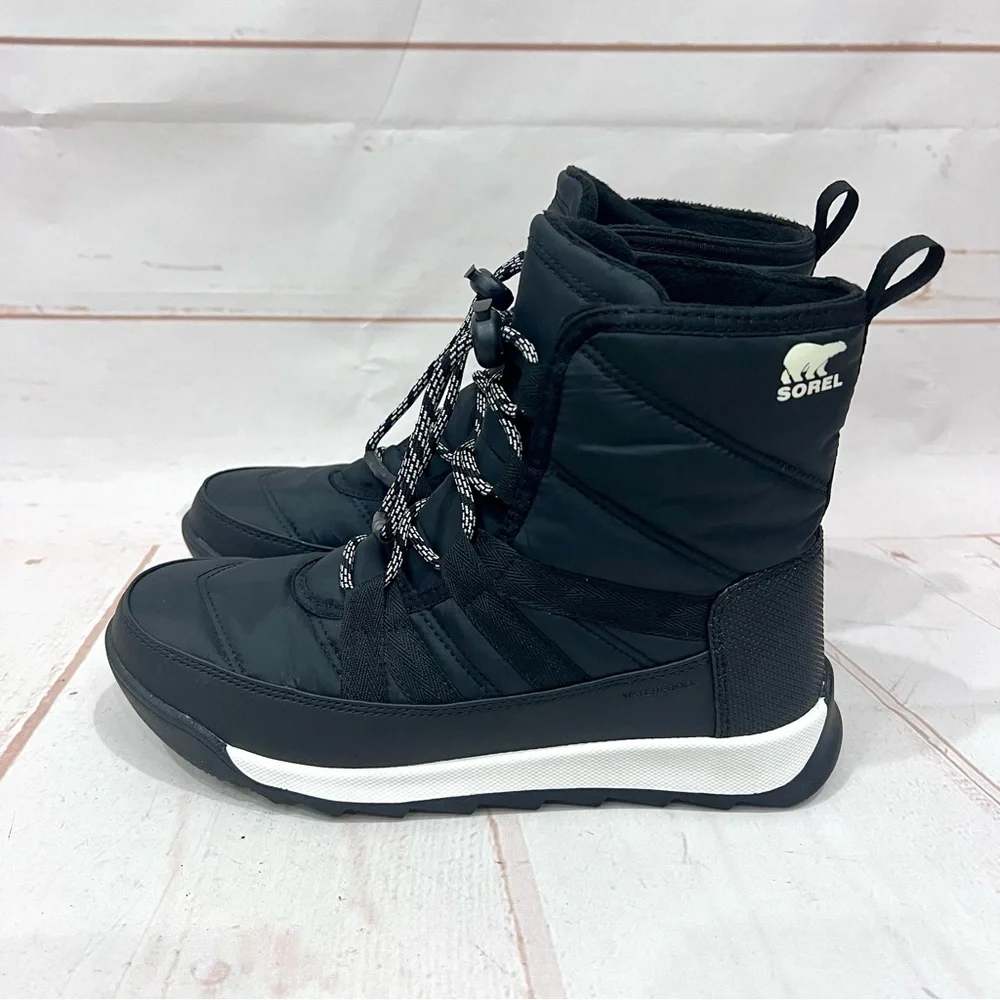Sorel Black and White Kids Snow Boot